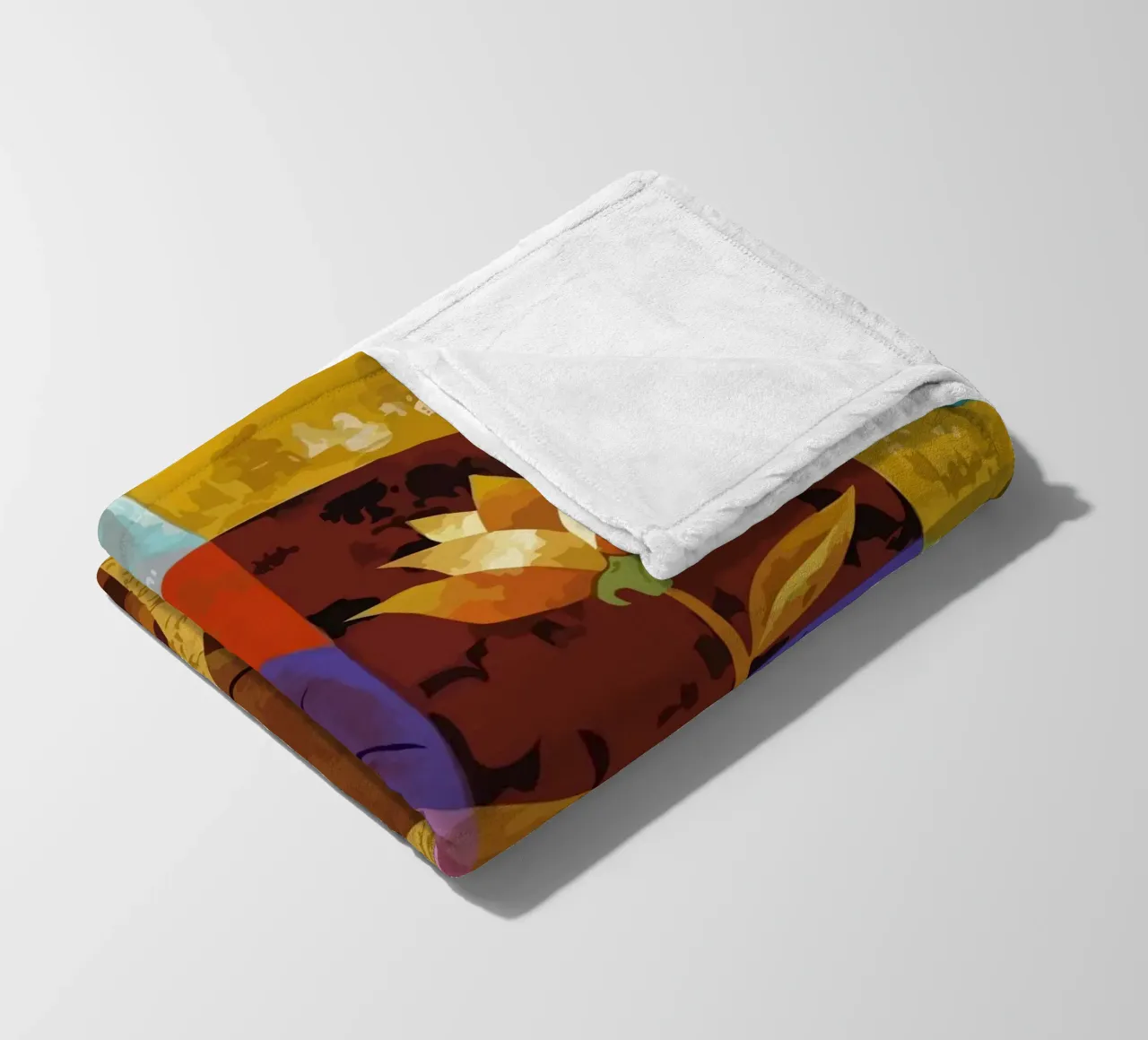 illustration of human face and bird coperta in pile da Dumery Art