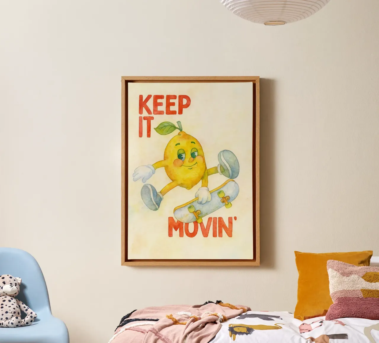 keep it movin tekening canvas met Baklijst van muhidines
