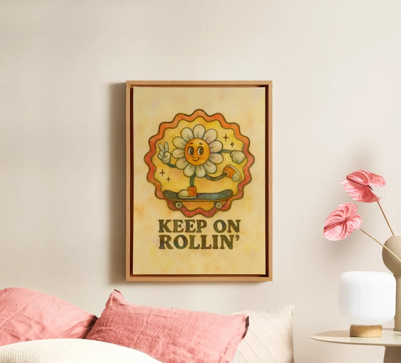 keep it movin tekening canvas met Baklijst van muhidines