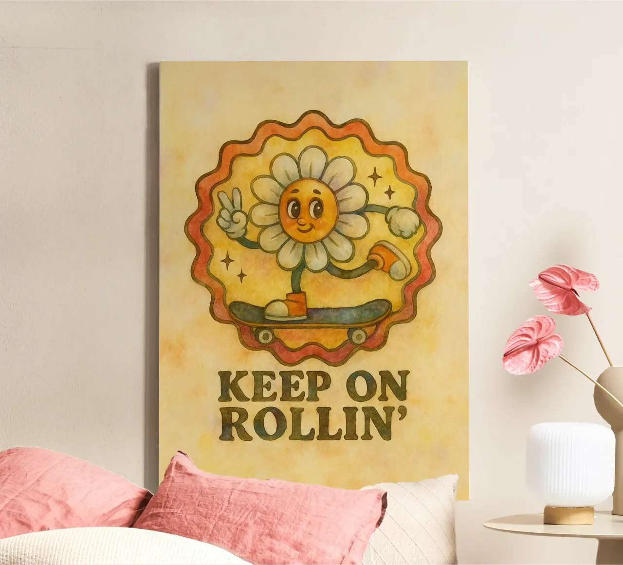 keep it movin tekening canvas met Baklijst van muhidines