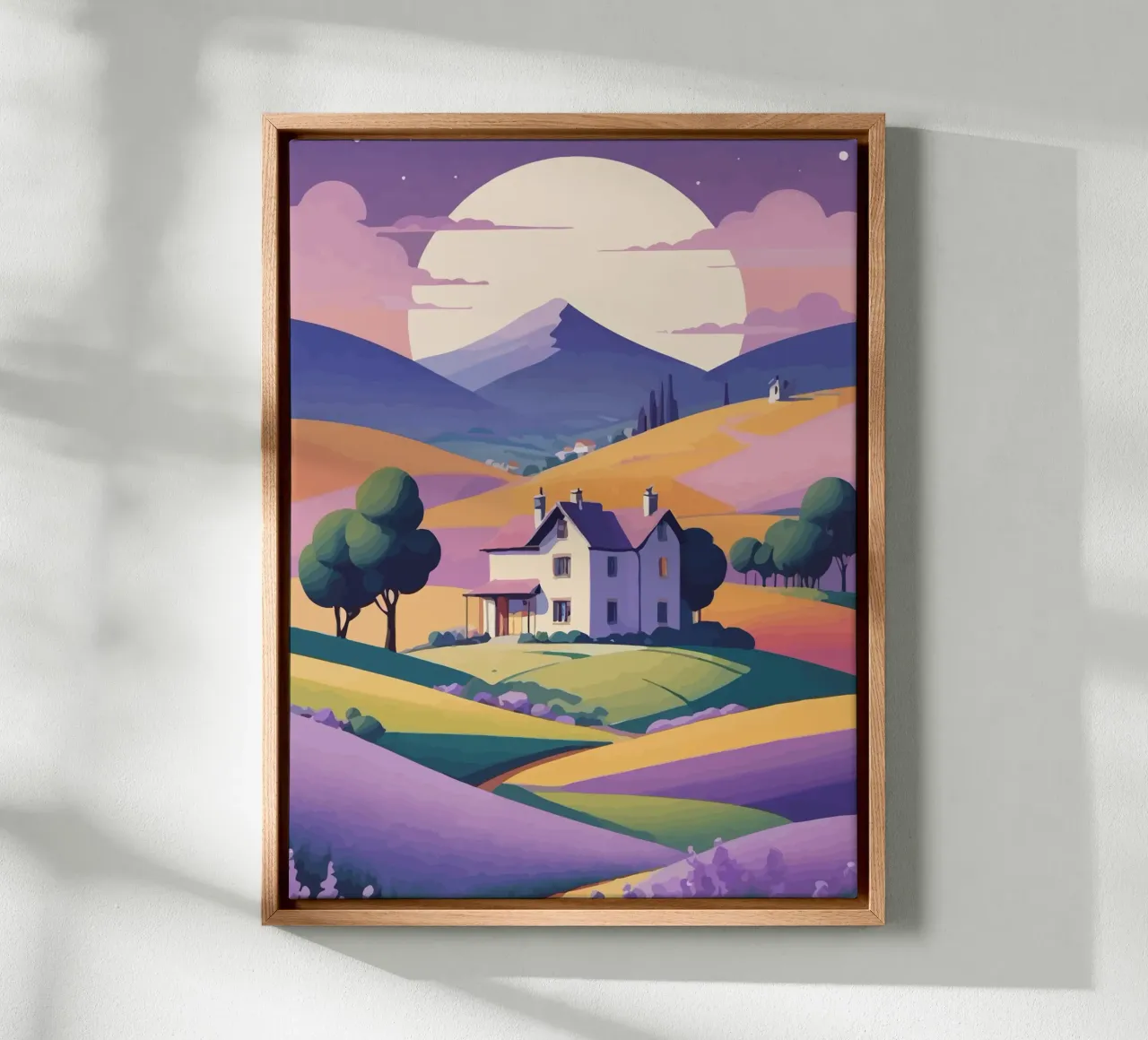 a beautiful house in a mountain valley tela con Cornice a cassetta da Dumery Art