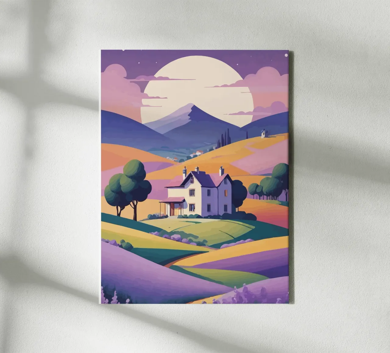 a beautiful house in a mountain valley tela con Cornice a cassetta da Dumery Art