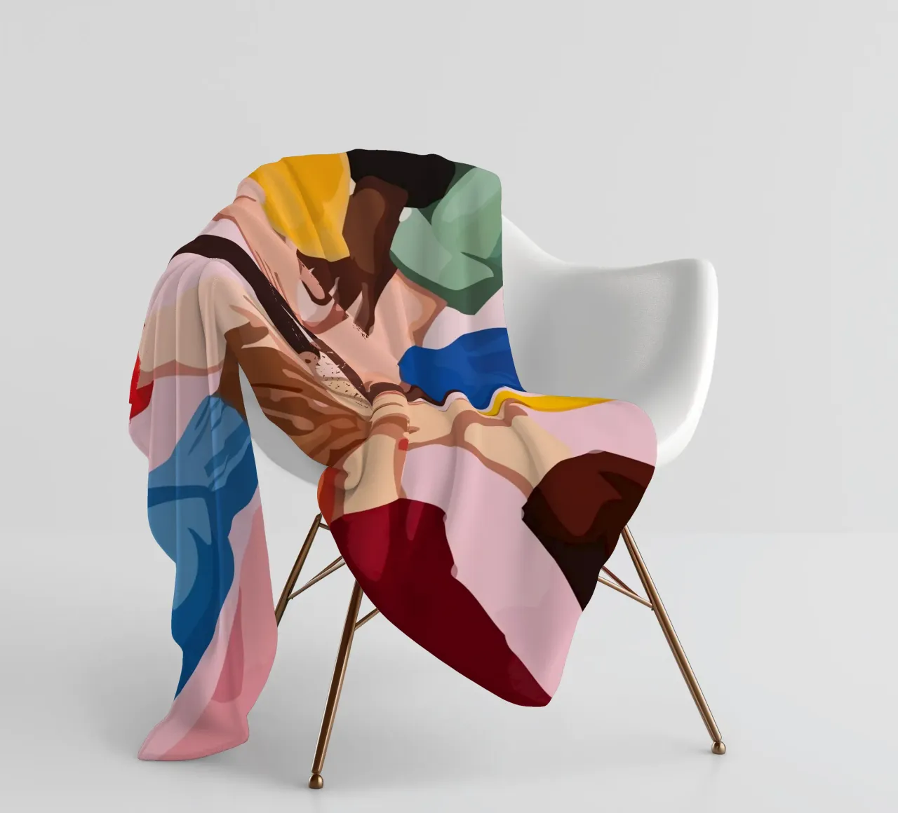various colors of human hands in the world coperta in pile da Dumery Art