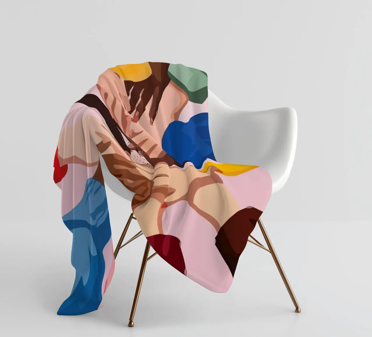 various colors of human hands in the world coperta in pile da Dumery Art