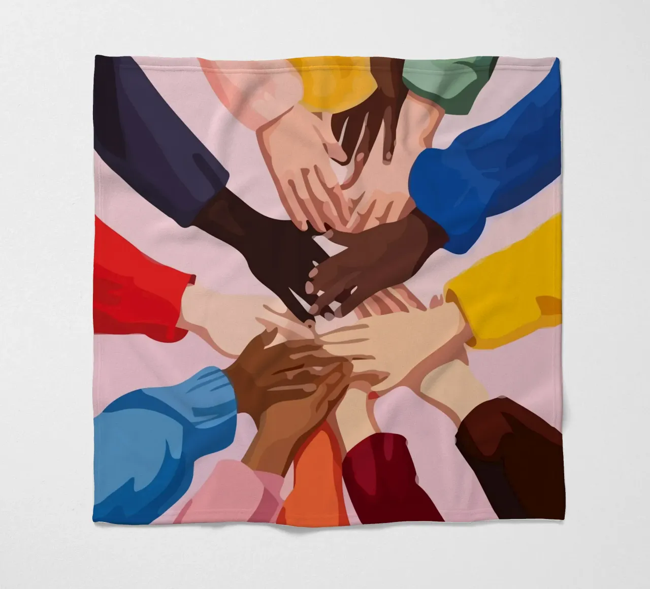 various colors of human hands in the world coperta in pile da Dumery Art