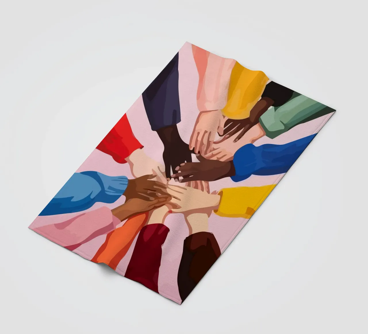 various colors of human hands in the world coperta in pile da Dumery Art