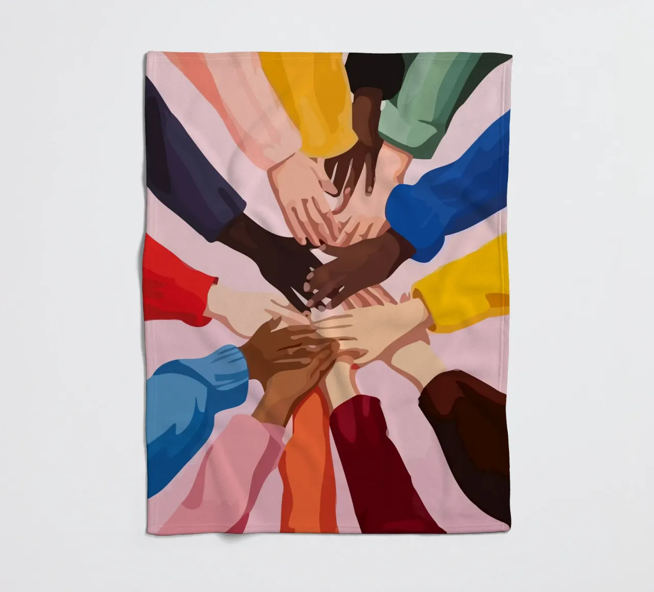 various colors of human hands in the world coperta in pile da Dumery Art