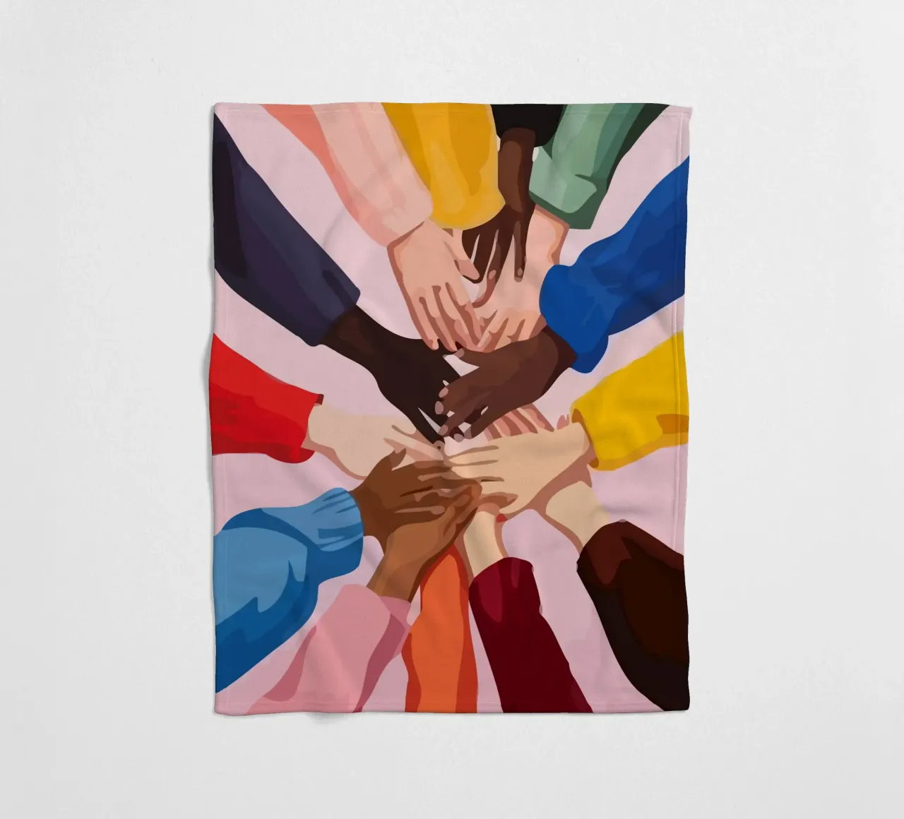 various colors of human hands in the world coperta in pile da Dumery Art