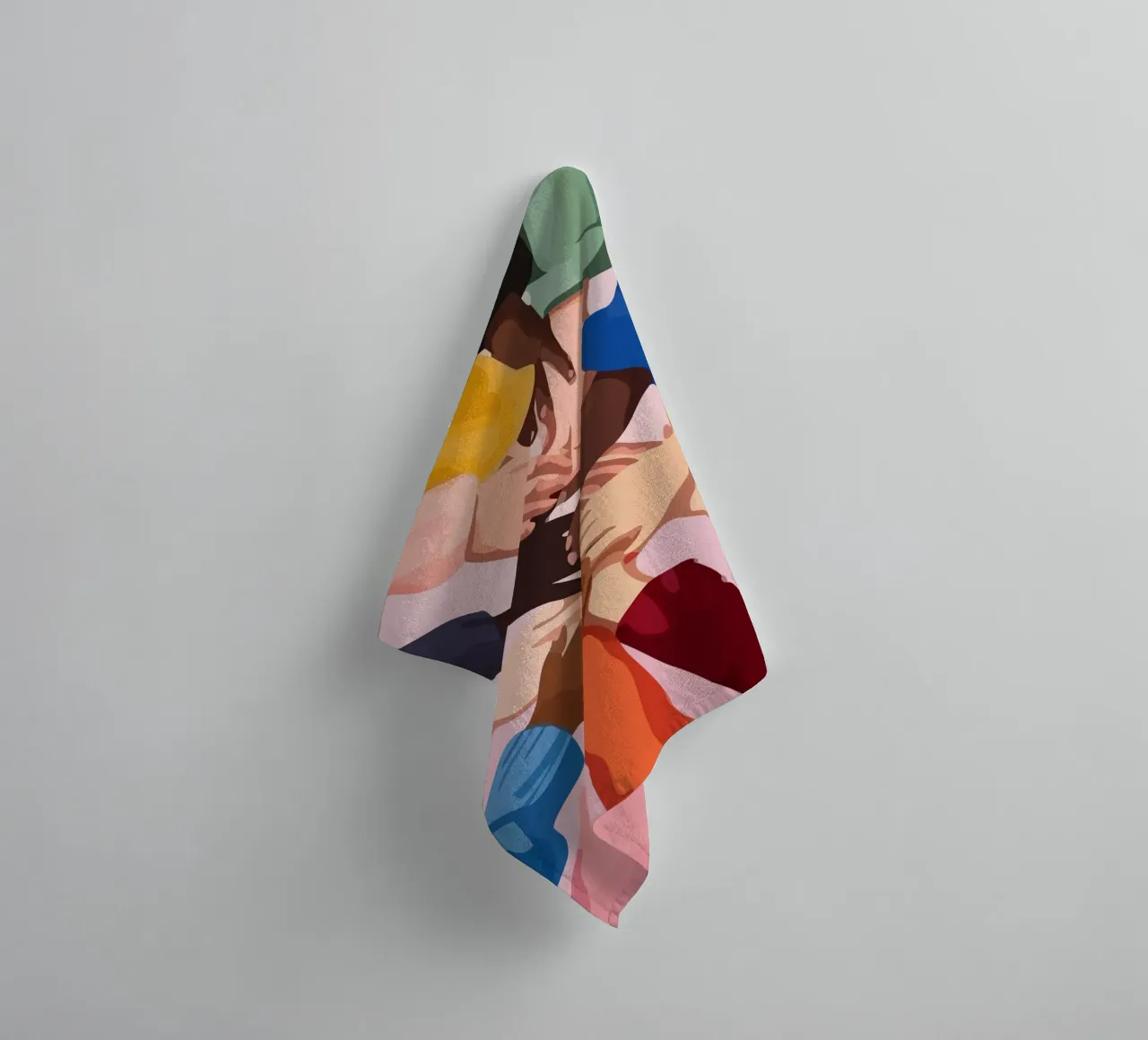 various colors of human hands in the world asciugamano da bagno da Dumery Art