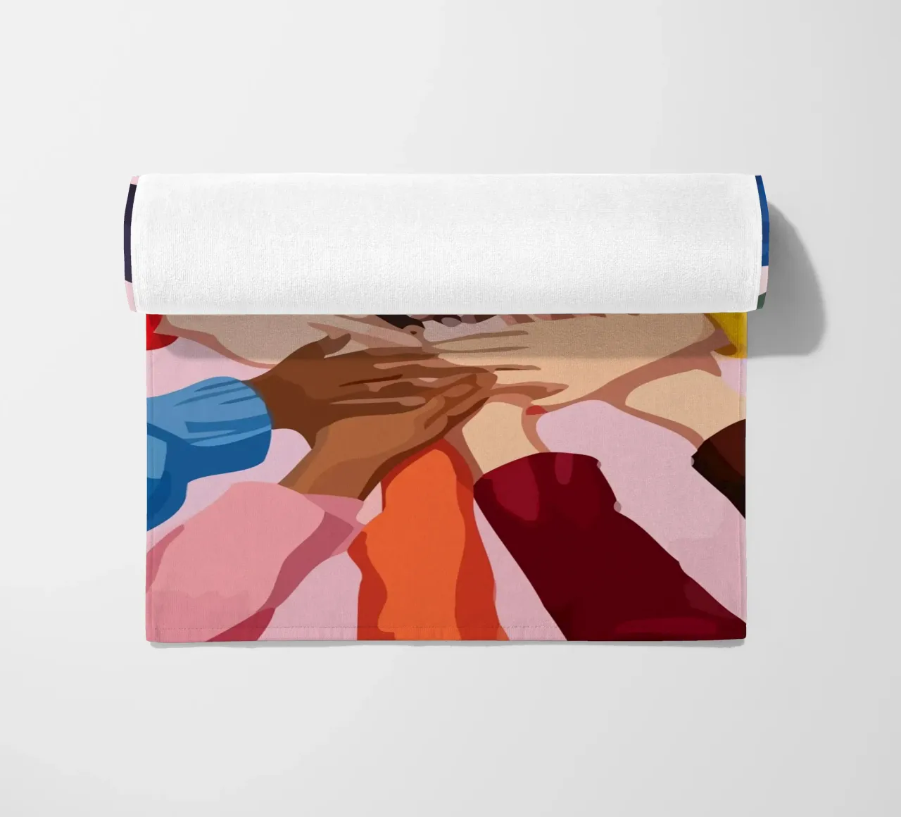 various colors of human hands in the world telo mare da Dumery Art