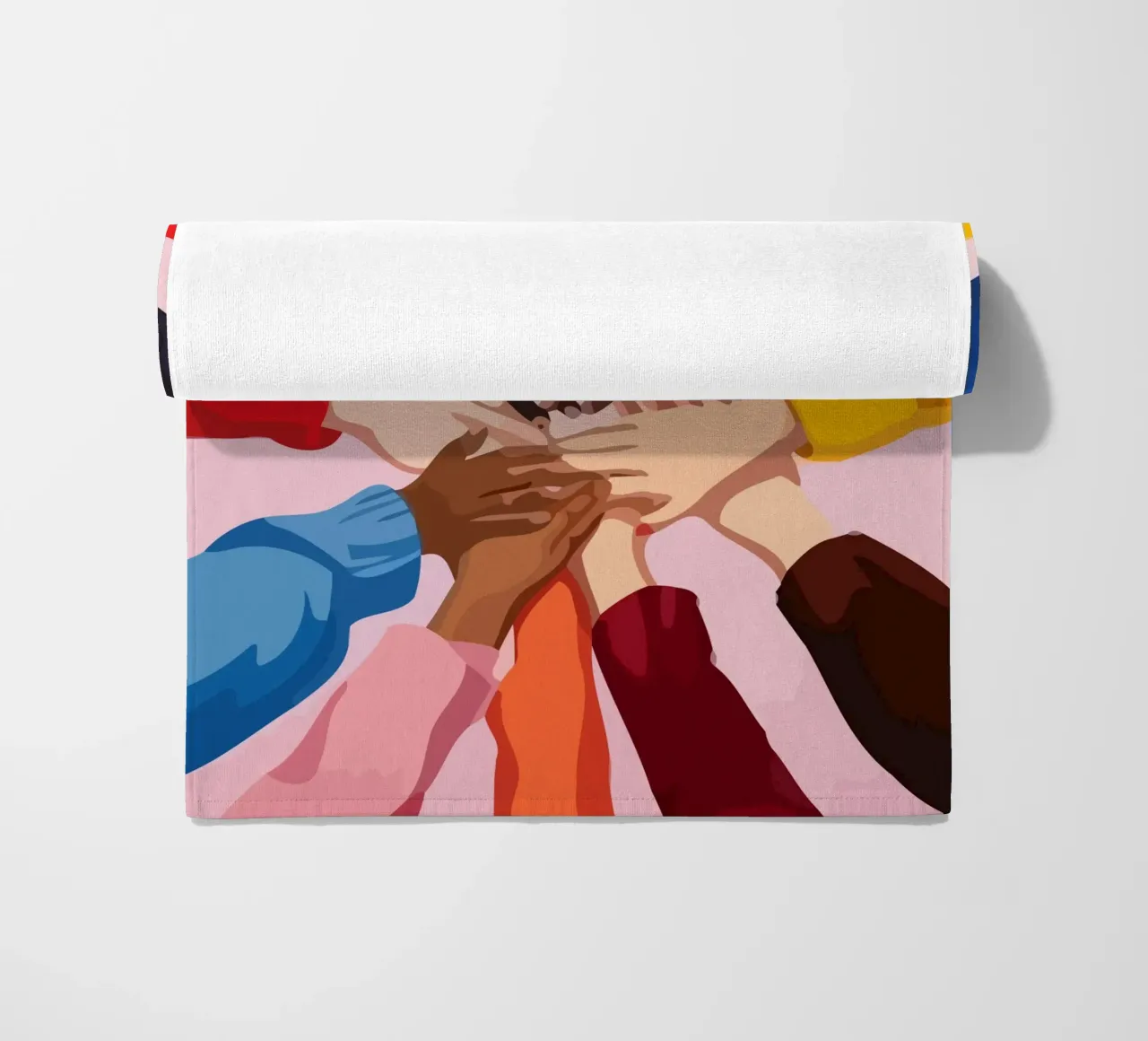various colors of human hands in the world telo mare da Dumery Art