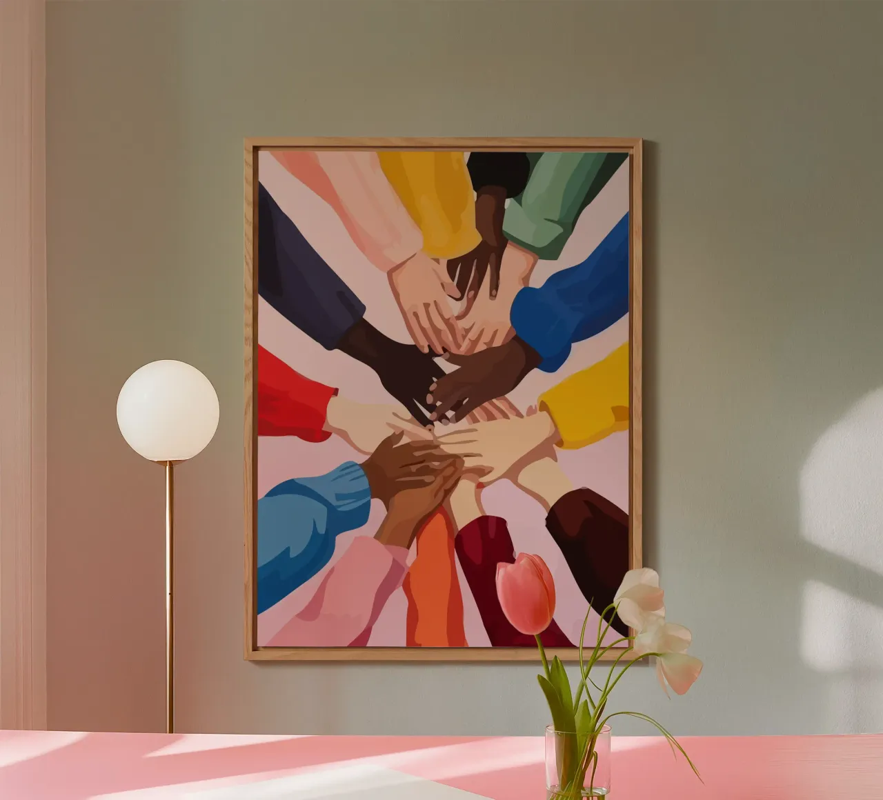 various colors of human hands in the world alluminio dibond da Dumery Art