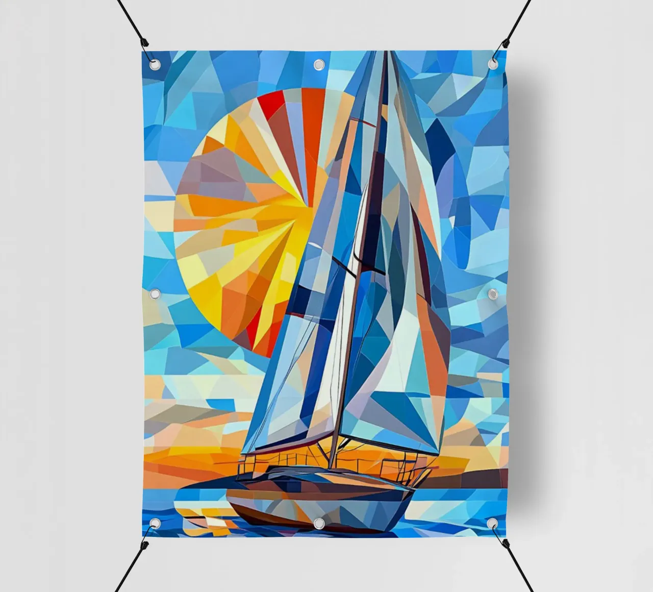 illustration of a ship in the ocean telo in pvc da Dumery Art