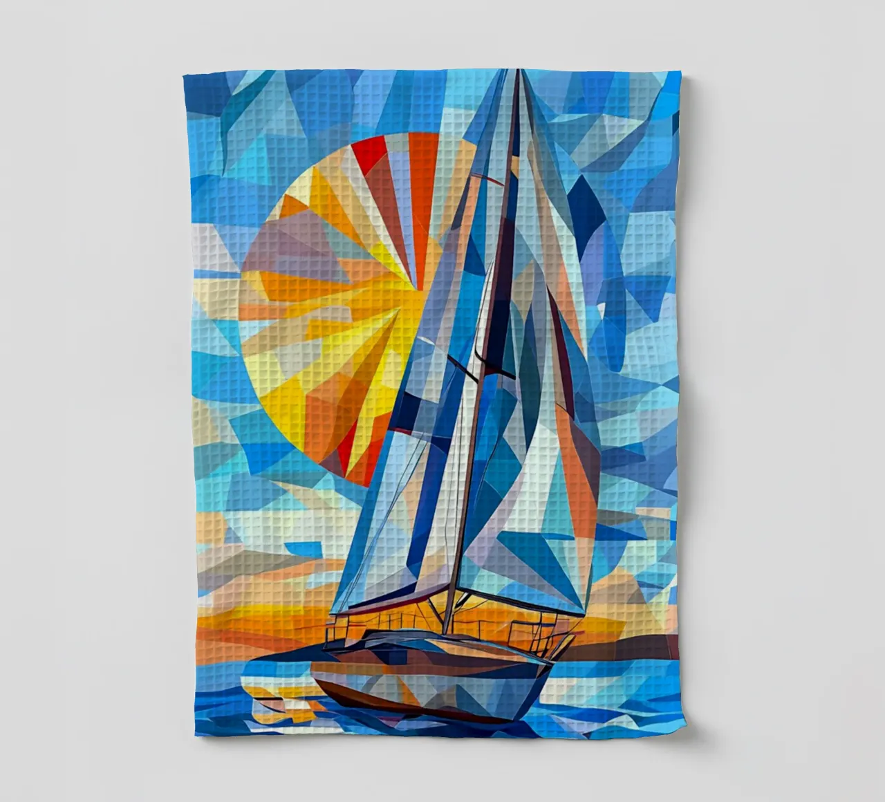 illustration of a ship in the ocean canovaccio da cucina da Dumery Art