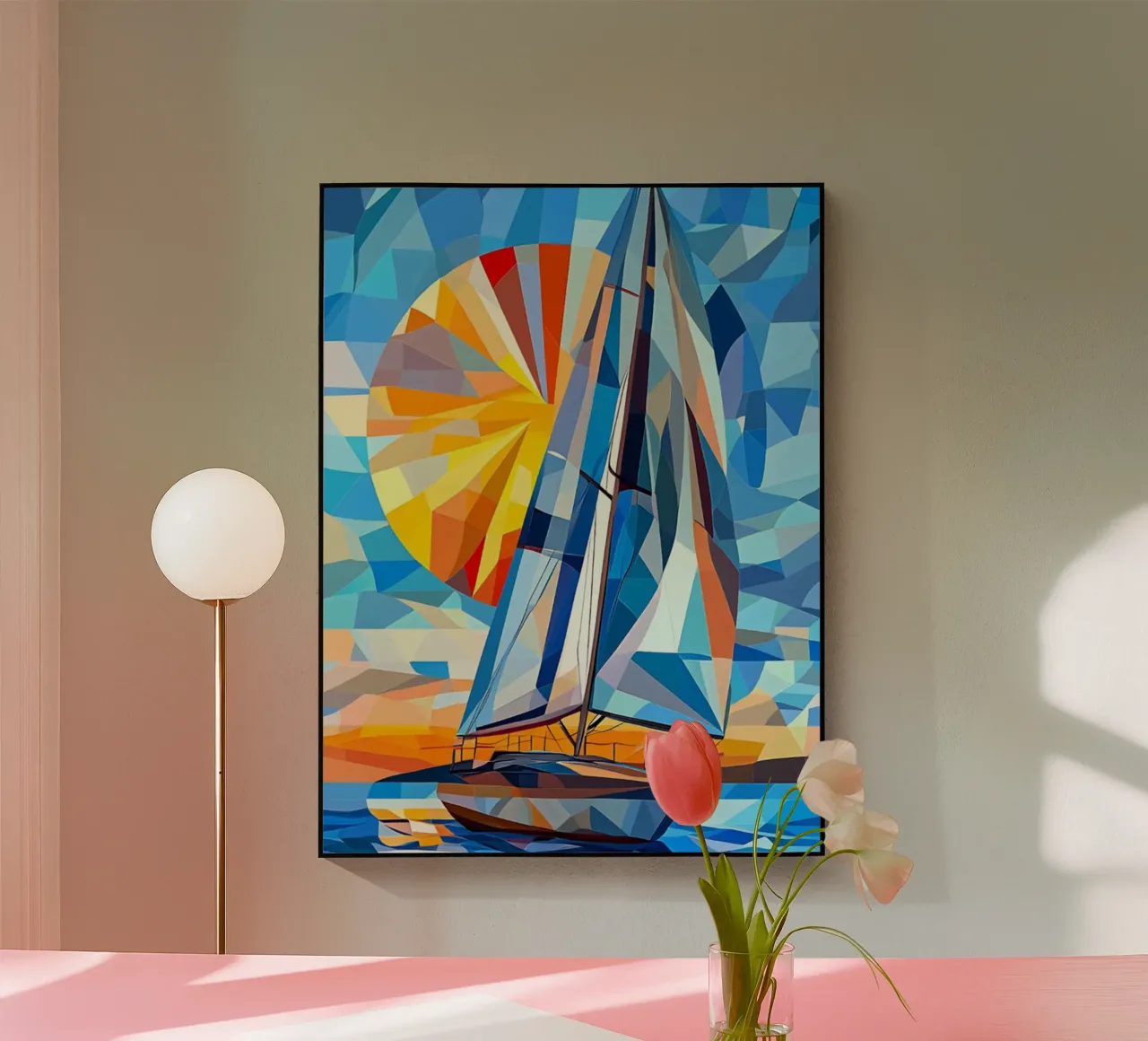 illustration of a ship in the ocean plexiglass da Dumery Art