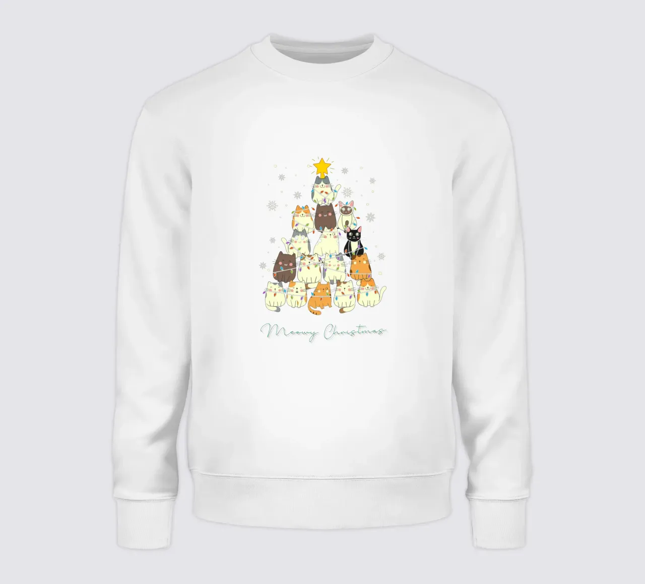 Gatto divertente di Natale Meowy felpa da muhidines