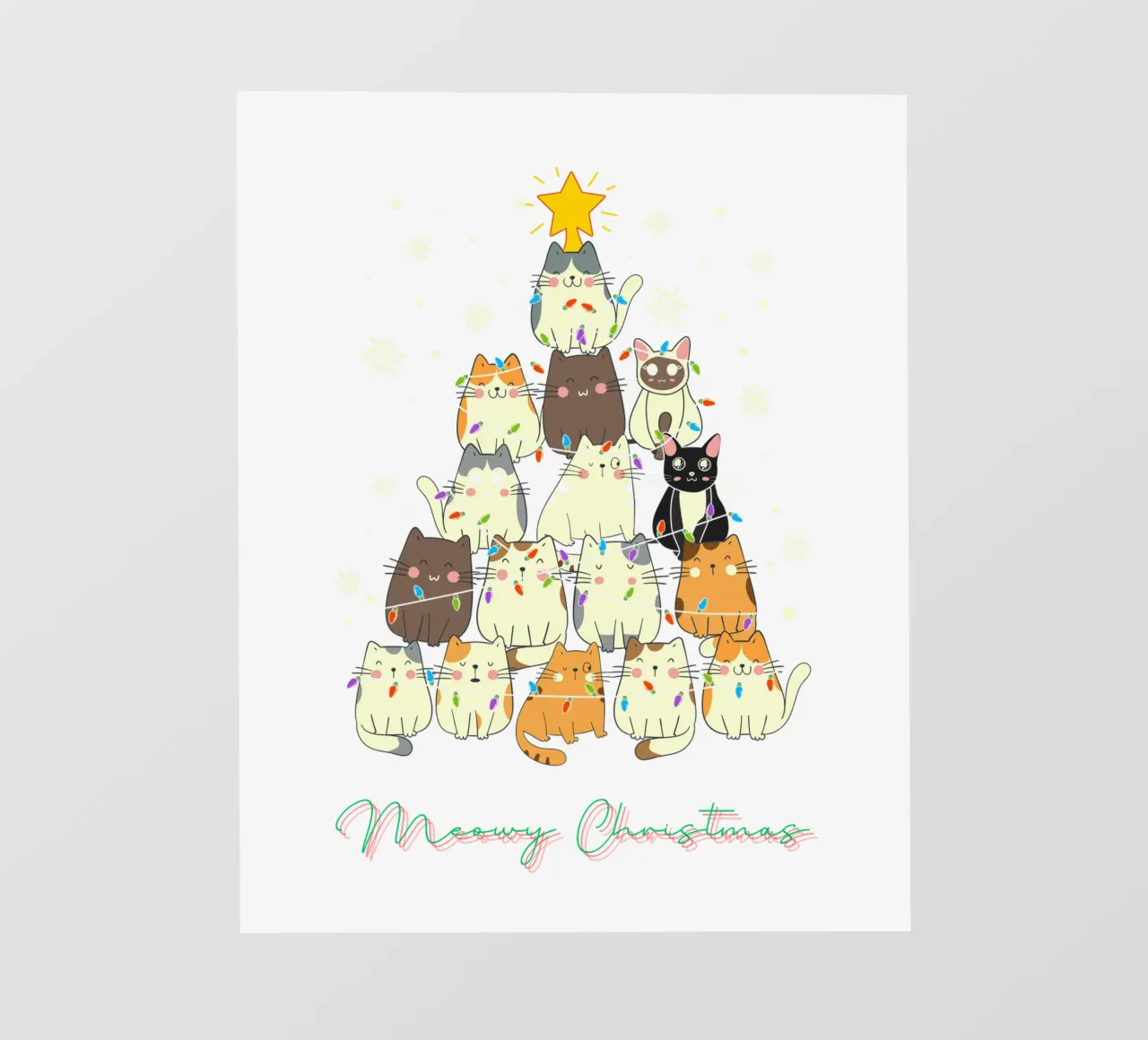 Gatto divertente di Natale Meowy telo in pvc da muhidines