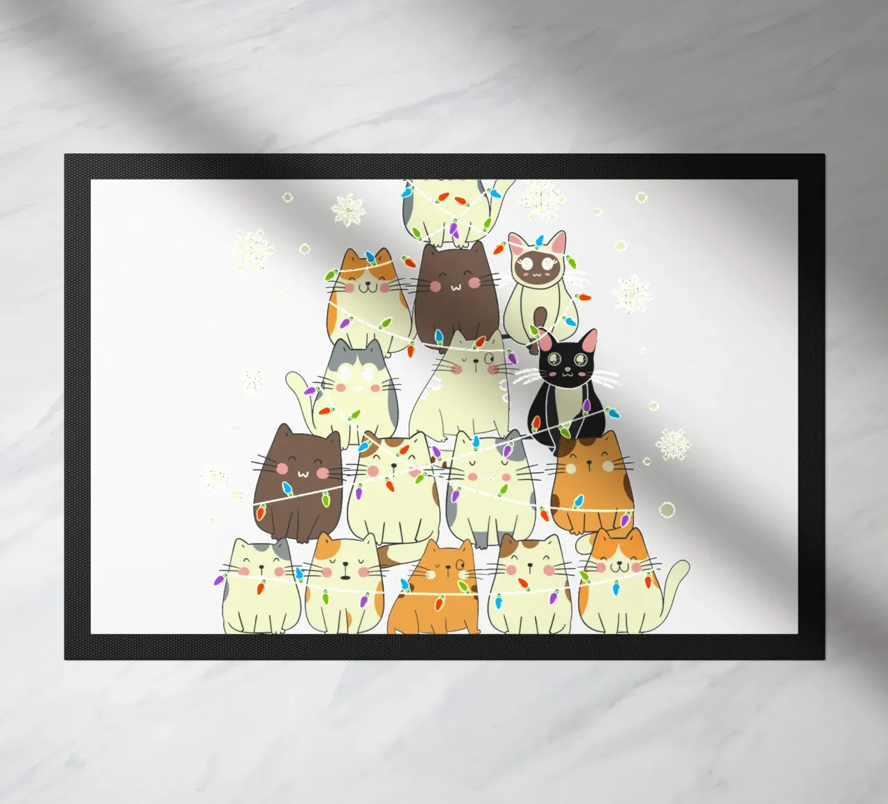 Gatto divertente di Natale Meowy zerbino da muhidines