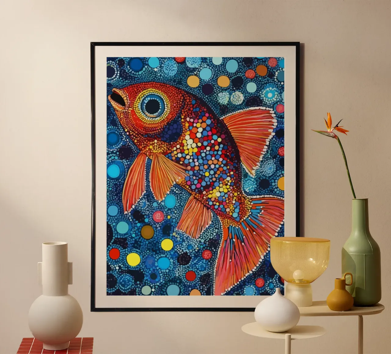 Fish poster con telaio in plastica da Dumery Art