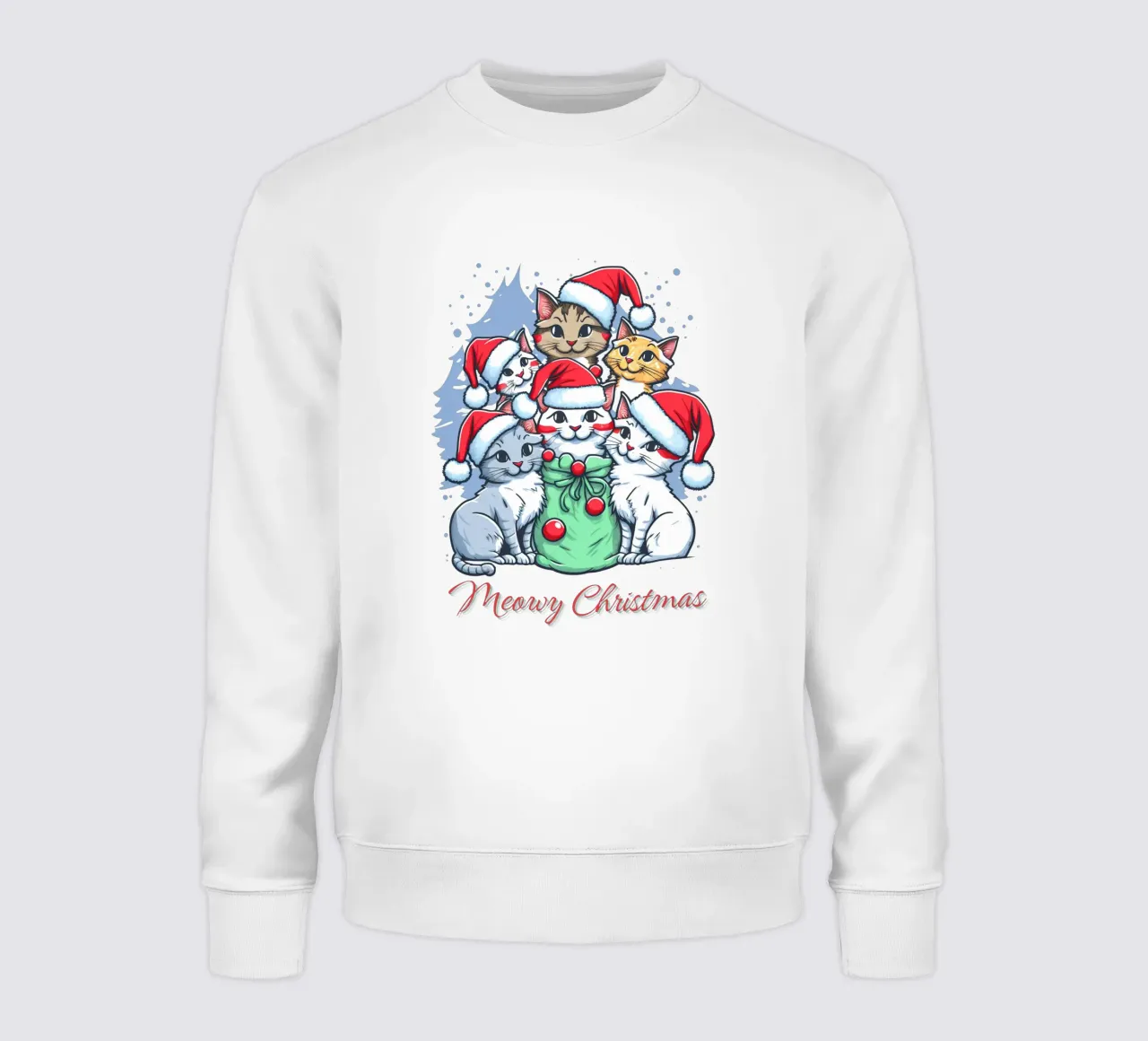 Meowy Gatto divertente di Natale felpa da muhidines