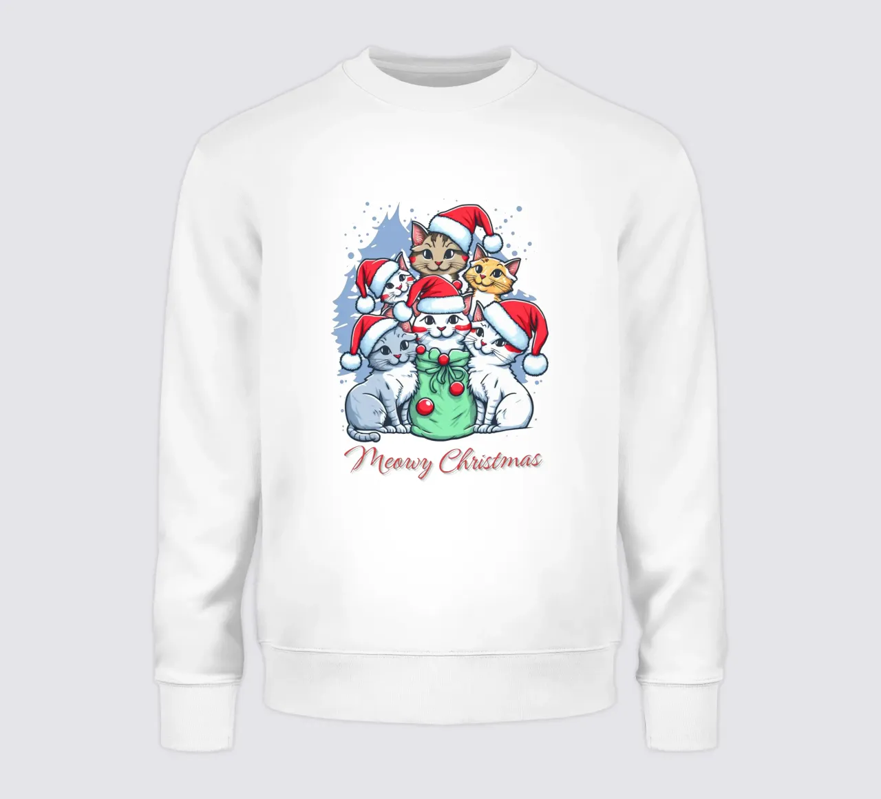 Meowy Gatto divertente di Natale felpa da muhidines