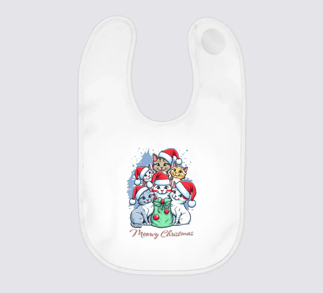 Meowy Funny Cat Navidad babero de muhidines