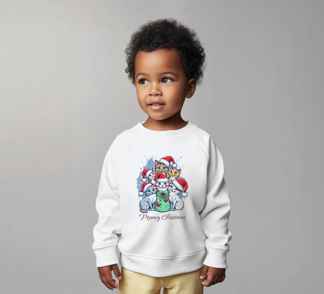 Meowy Funny Cat Navidad sudadera de bebé de muhidines