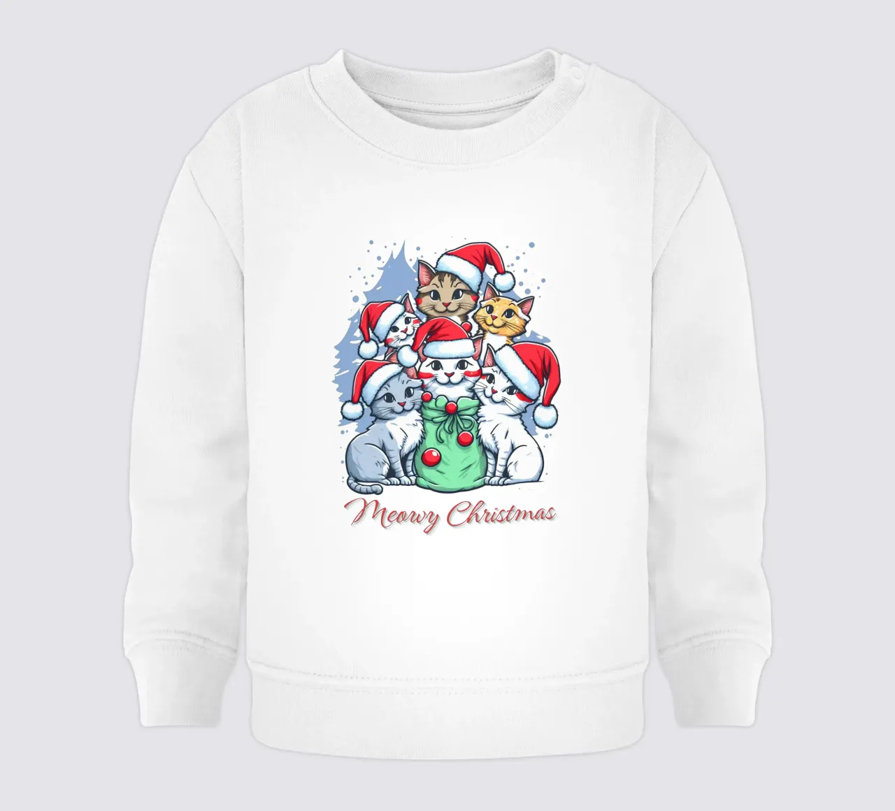 Meowy Funny Cat Navidad sudadera de bebé de muhidines