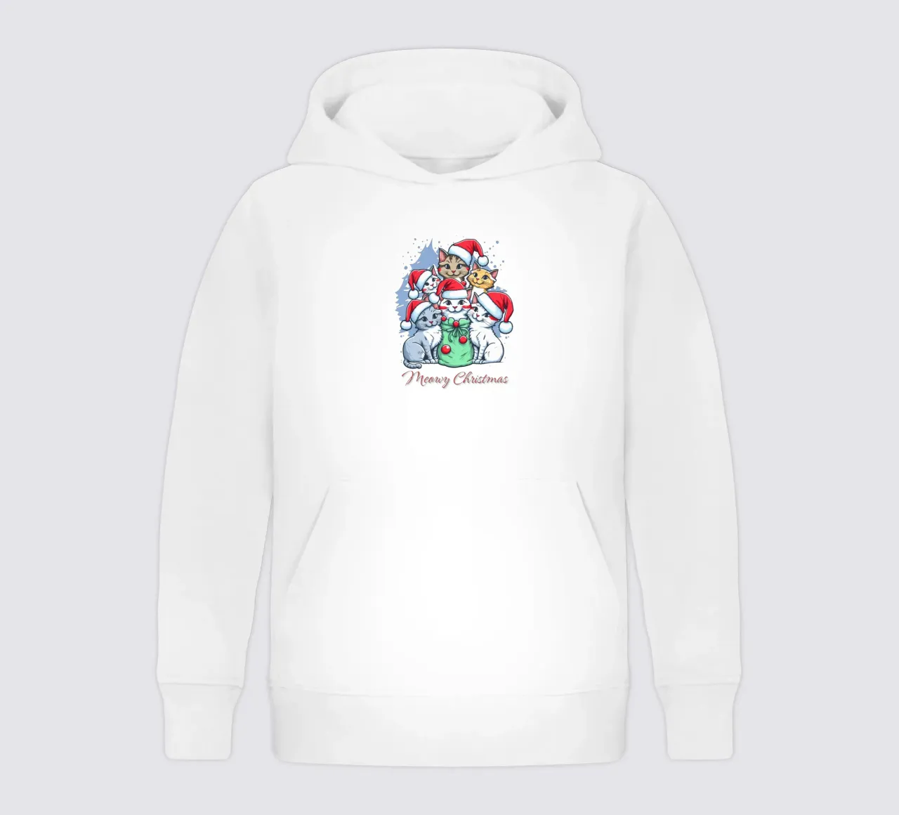 Meowy Funny Cat Navidad sudadera con capucha para niño de muhidines