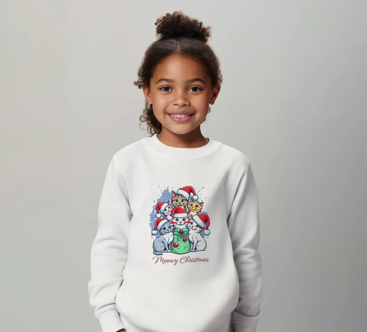 Meowy Funny Cat Navidad sudadera para niño de muhidines