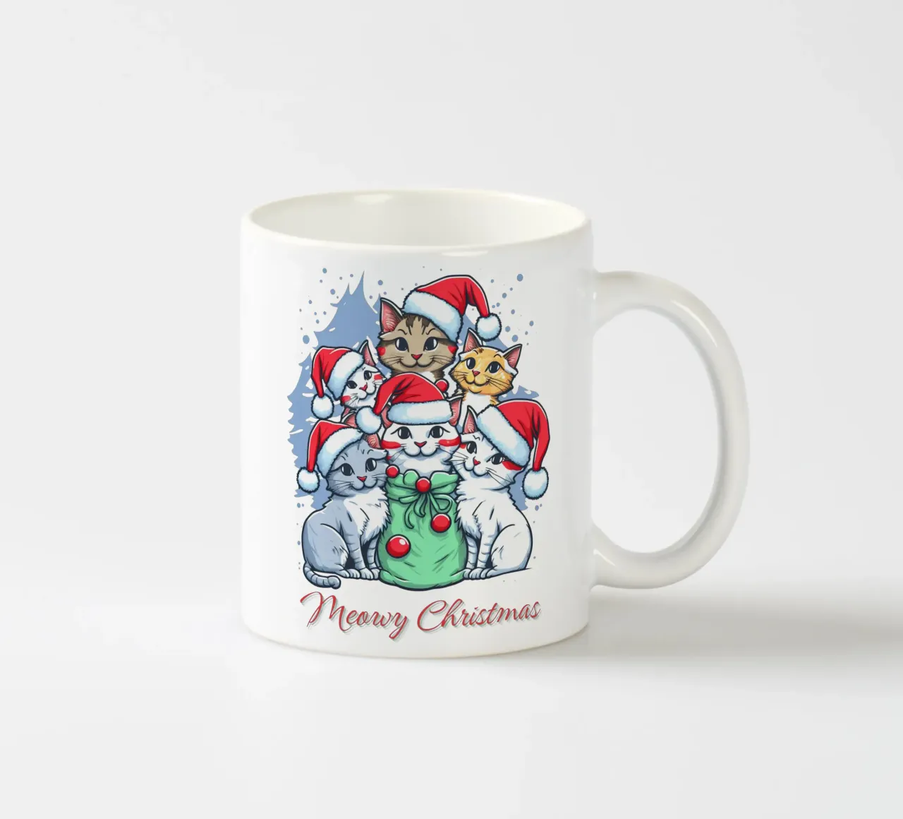 Meowy Gatto divertente di Natale tazza in ceramica da muhidines