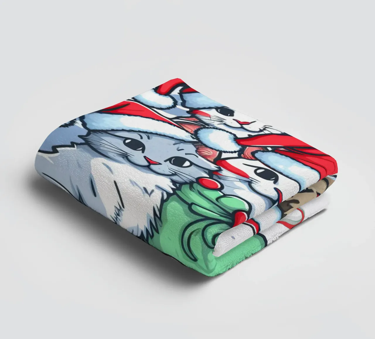 Meowy Funny Cat Navidad toalla de baño de muhidines