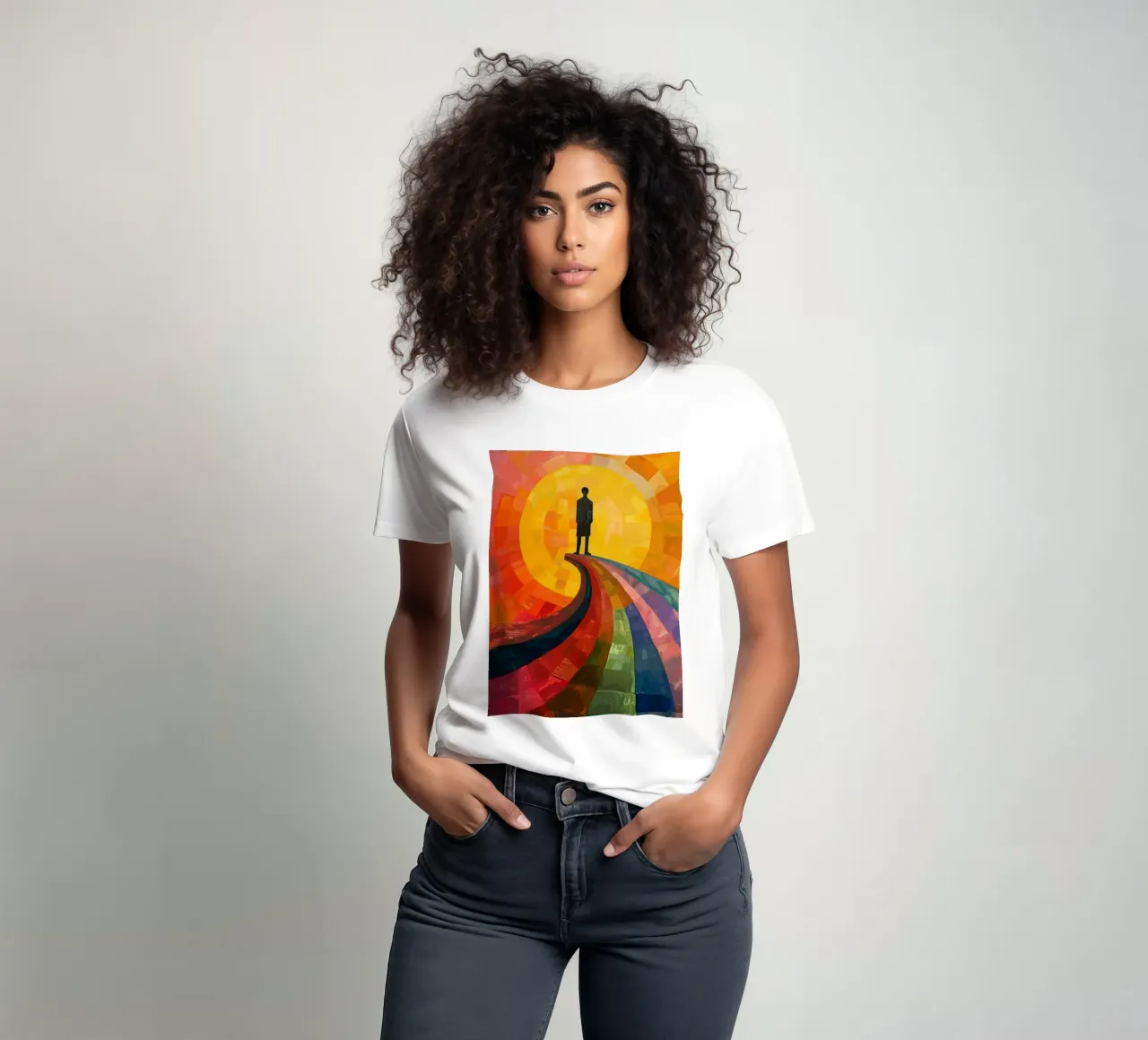 a man under the moon t-shirt da Dumery Art