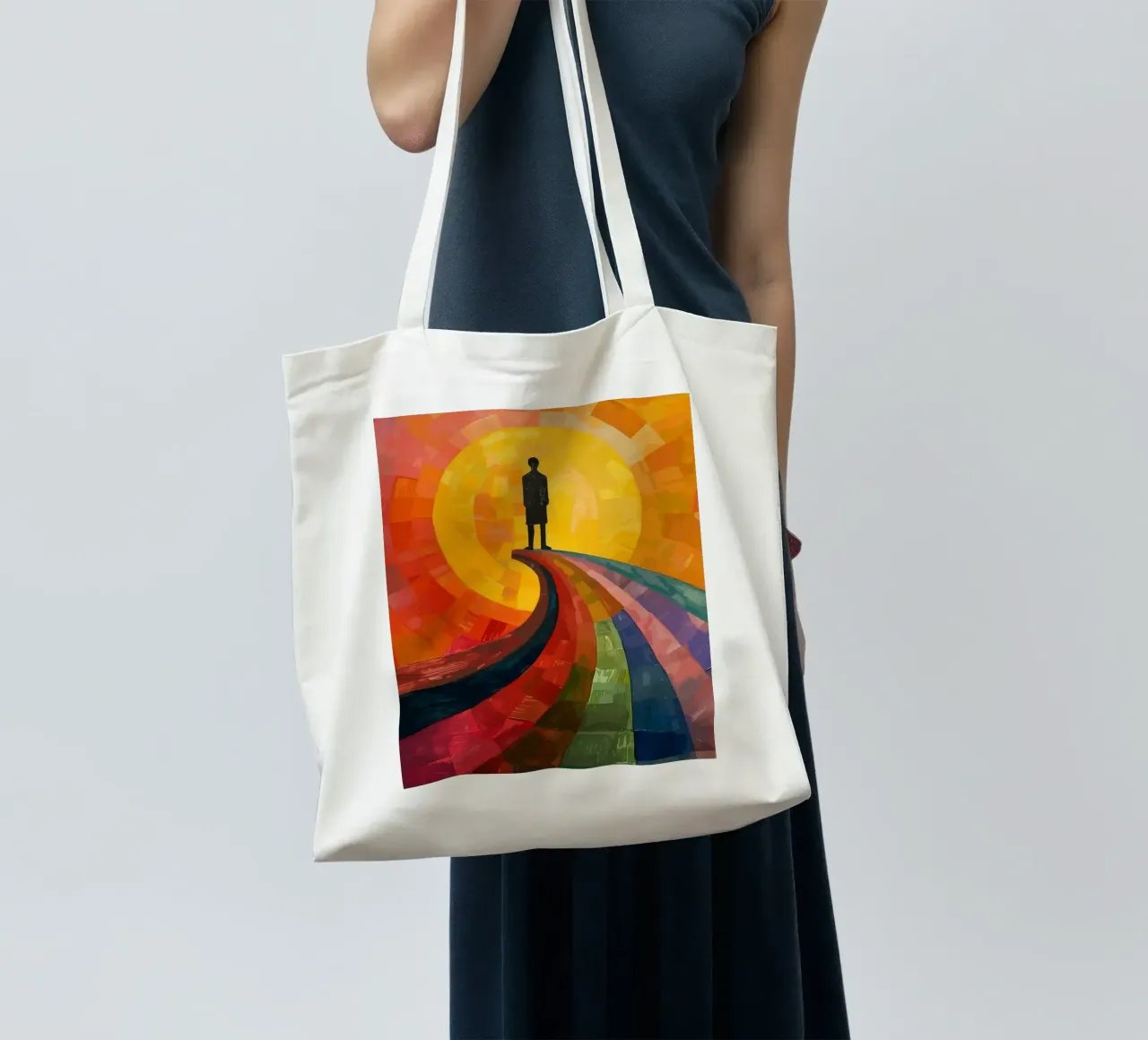 a man under the moon borsa in juta da Dumery Art