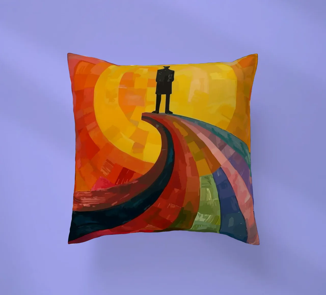 a man under the moon cuscino da Dumery Art