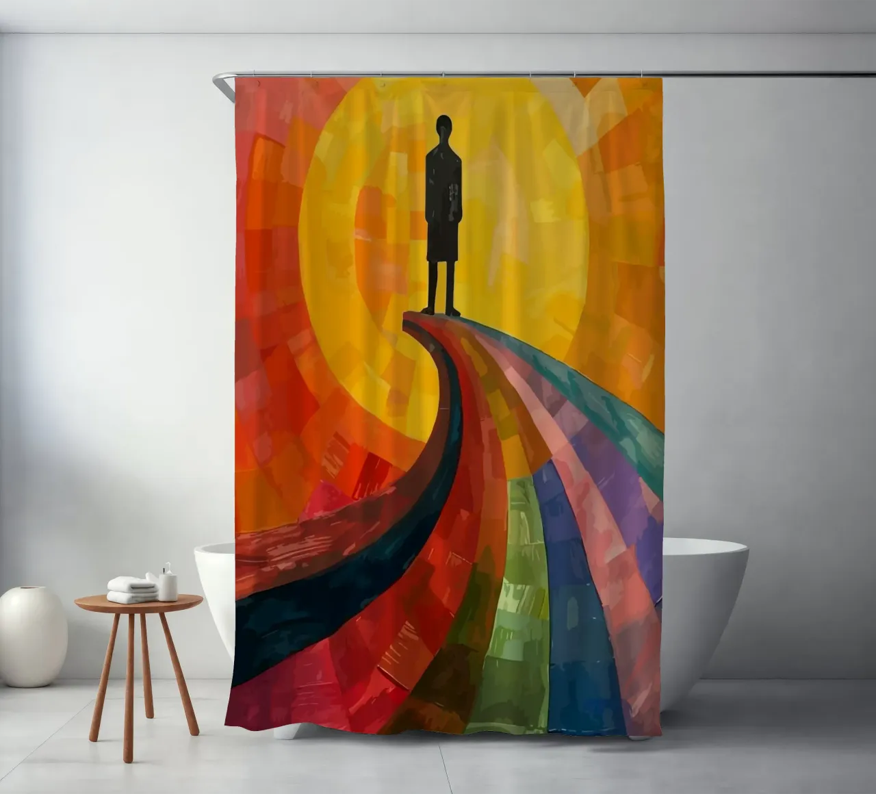 a man under the moon tenda da doccia da Dumery Art