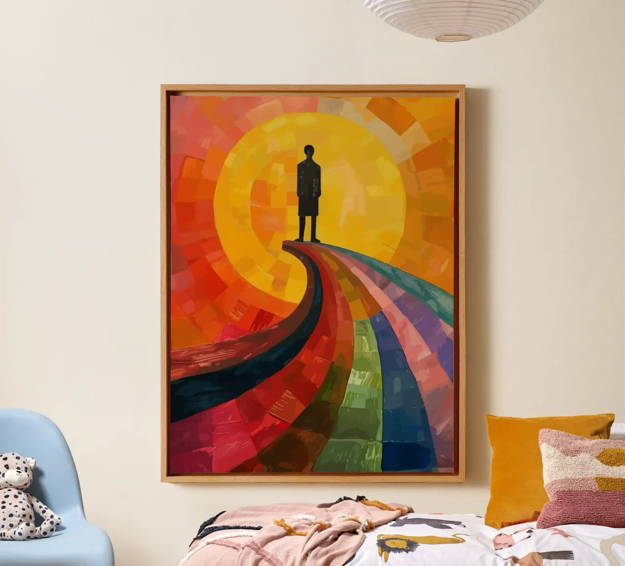 a man under the moon toile avec Caisse américaine de Dumery Art