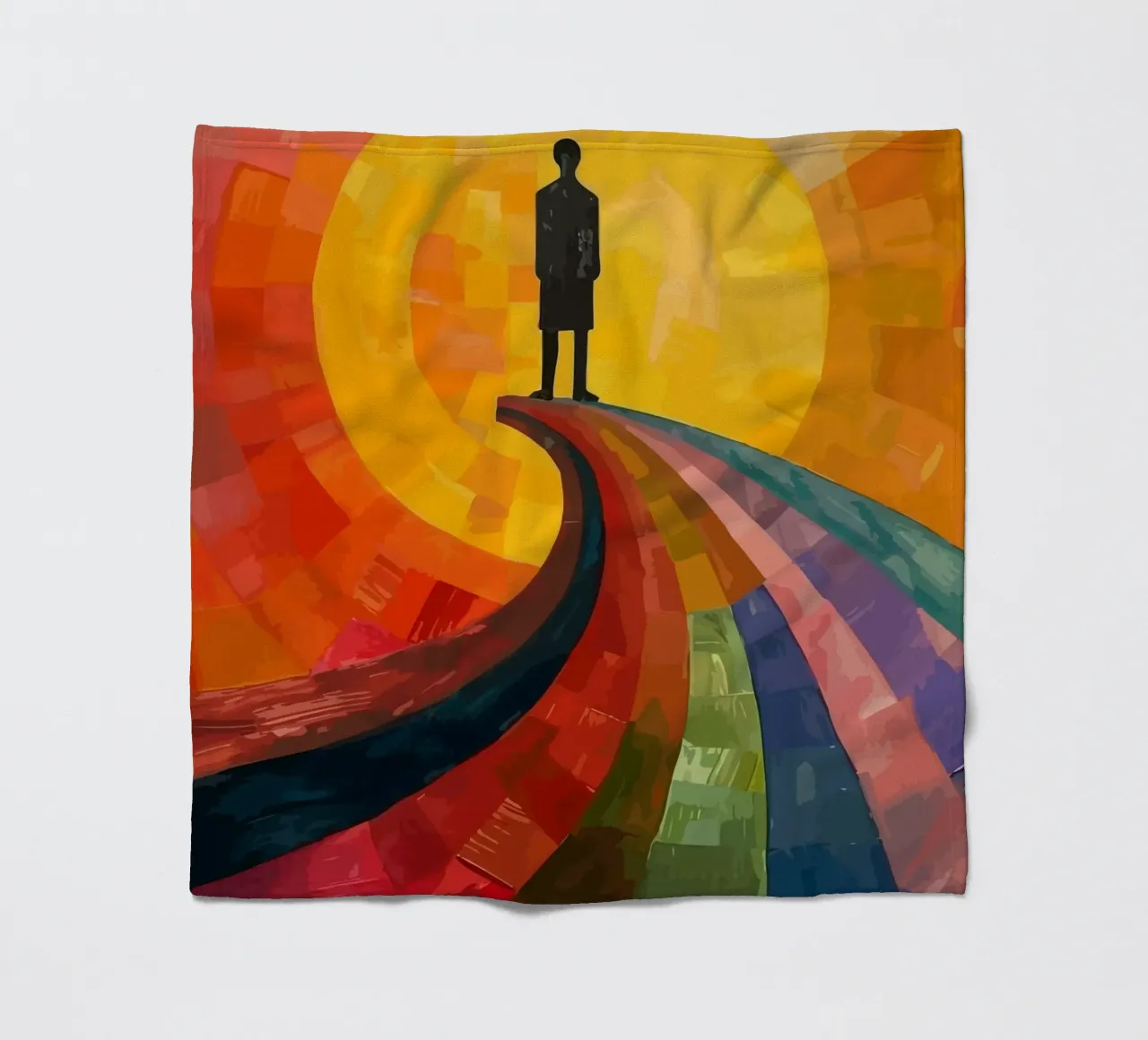 a man under the moon coperta in pile da Dumery Art