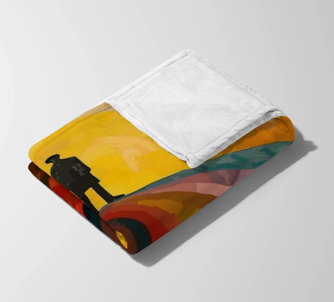 a man under the moon coperta in pile da Dumery Art