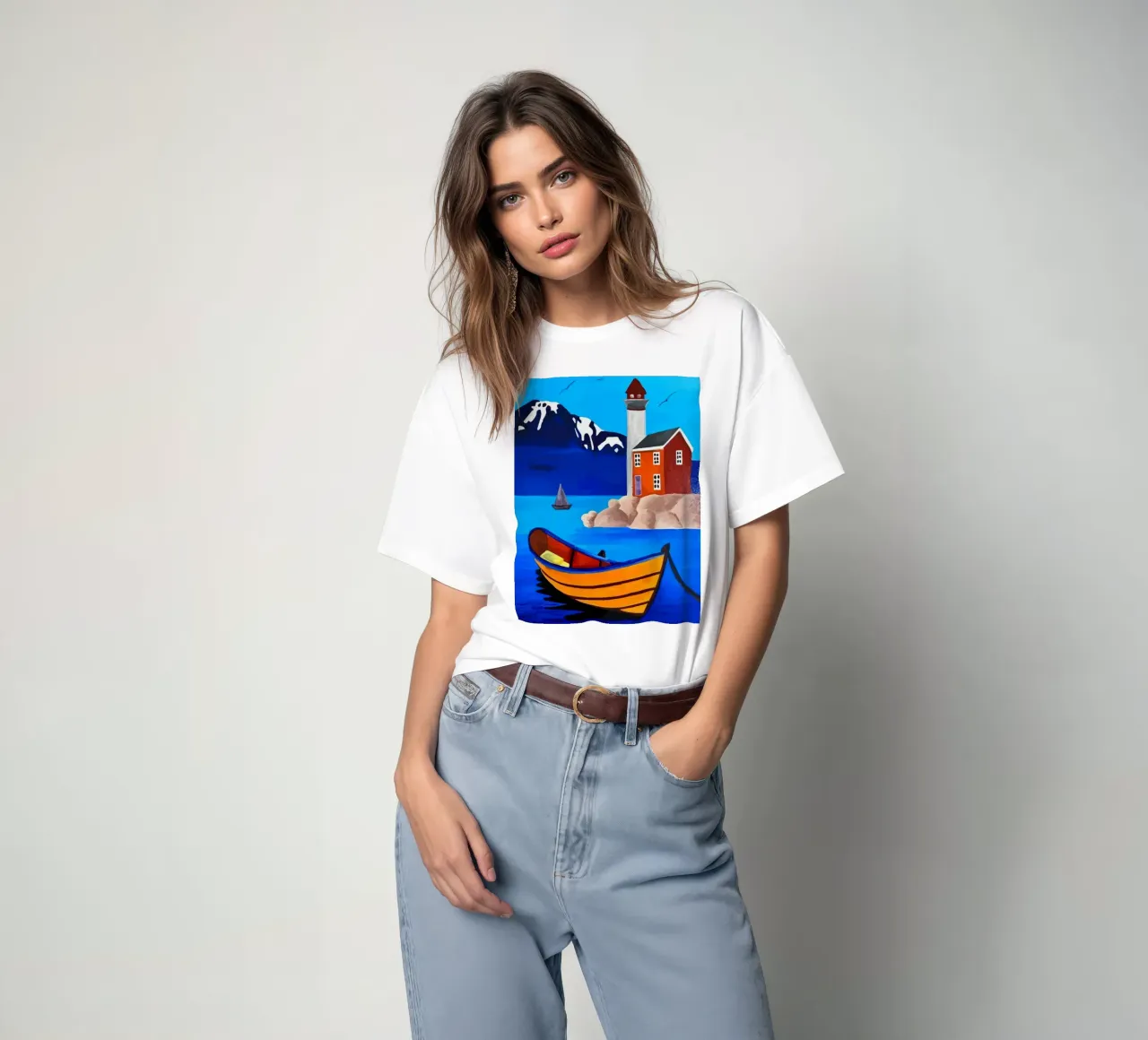 boat moored t-shirt da Dumery Art