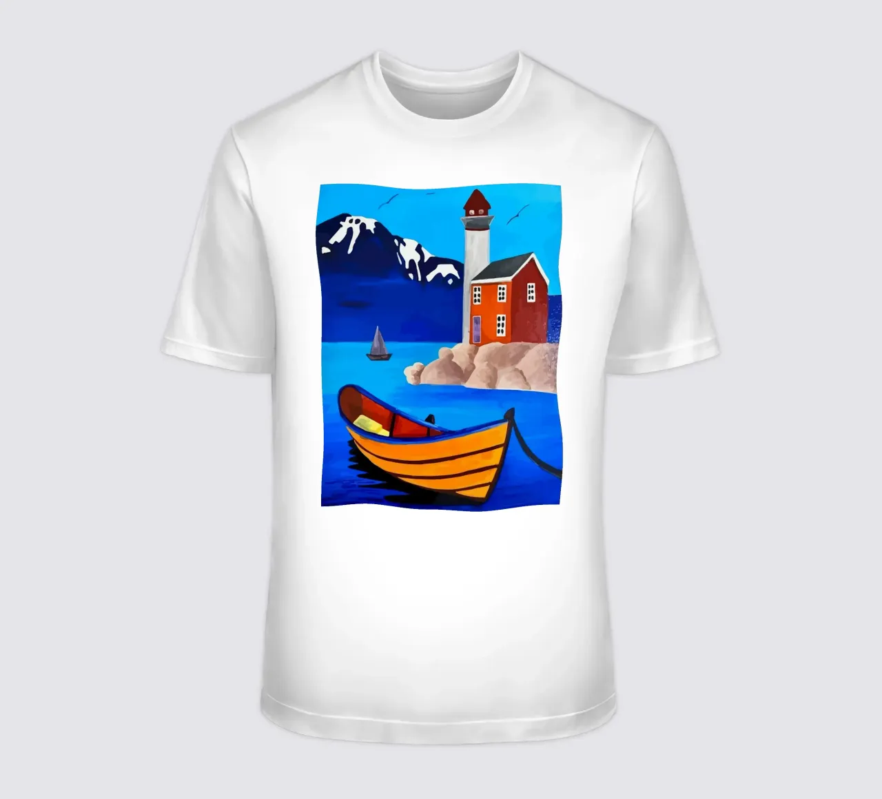 boat moored t-shirt da Dumery Art