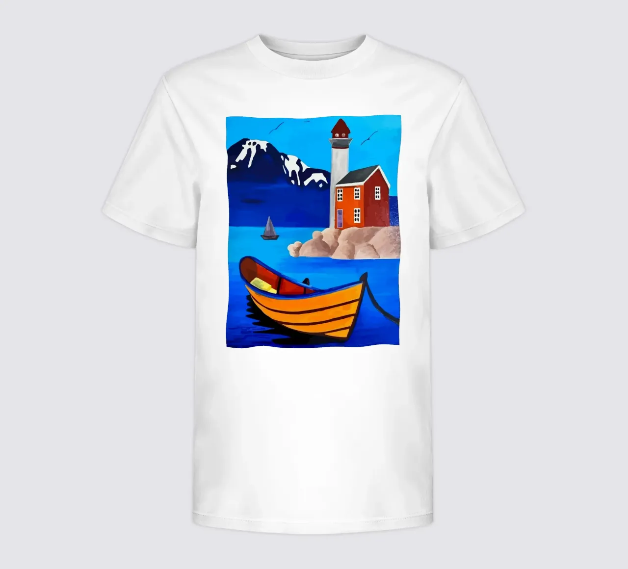boat moored t-shirt bambini da Dumery Art