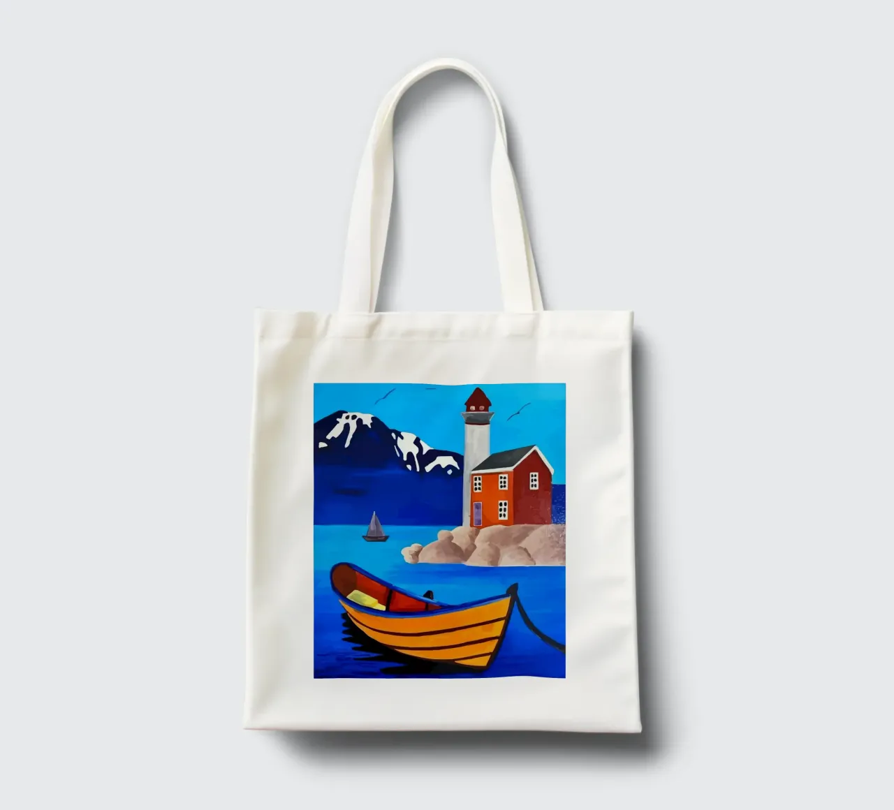 boat moored borsa in juta da Dumery Art