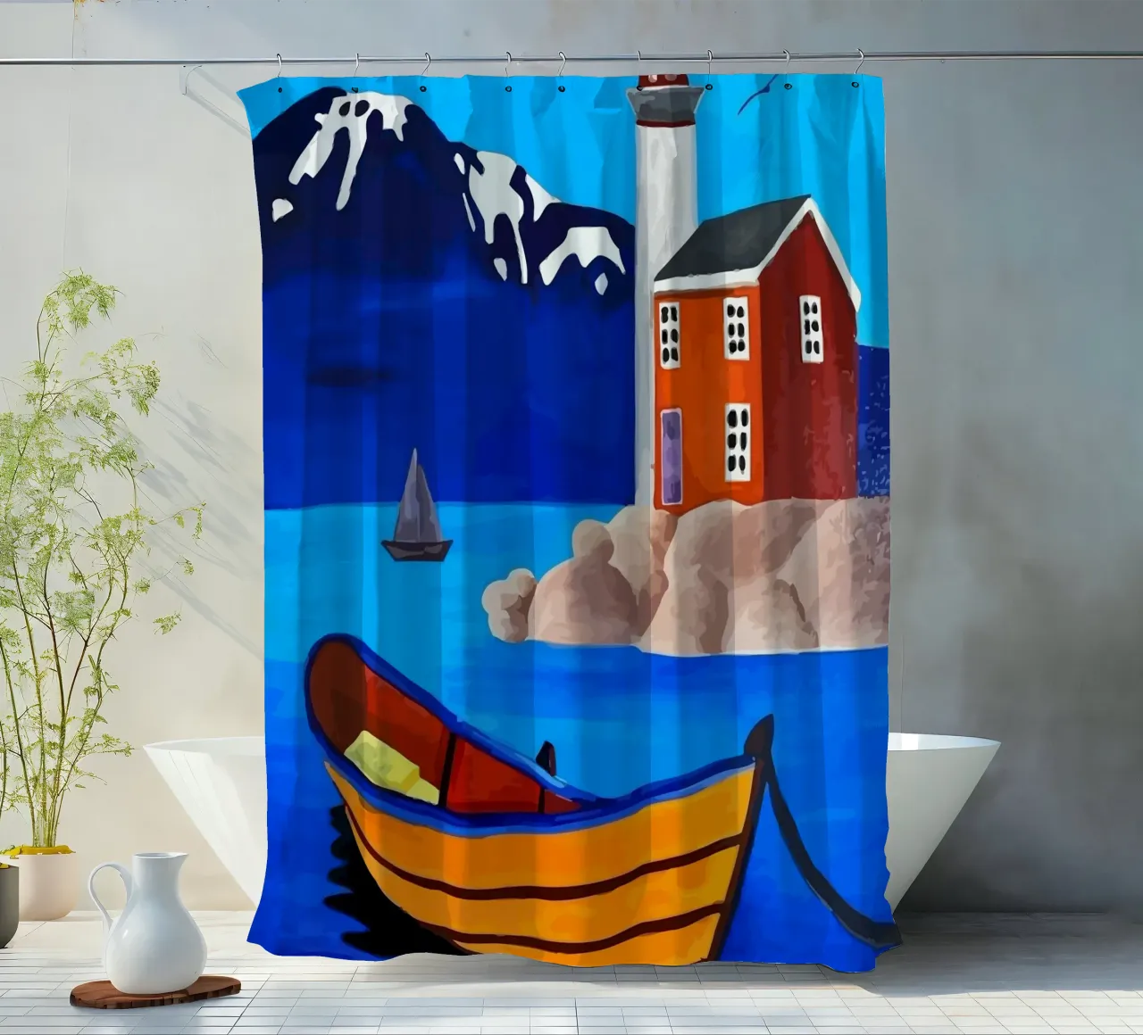 boat moored tenda da doccia da Dumery Art