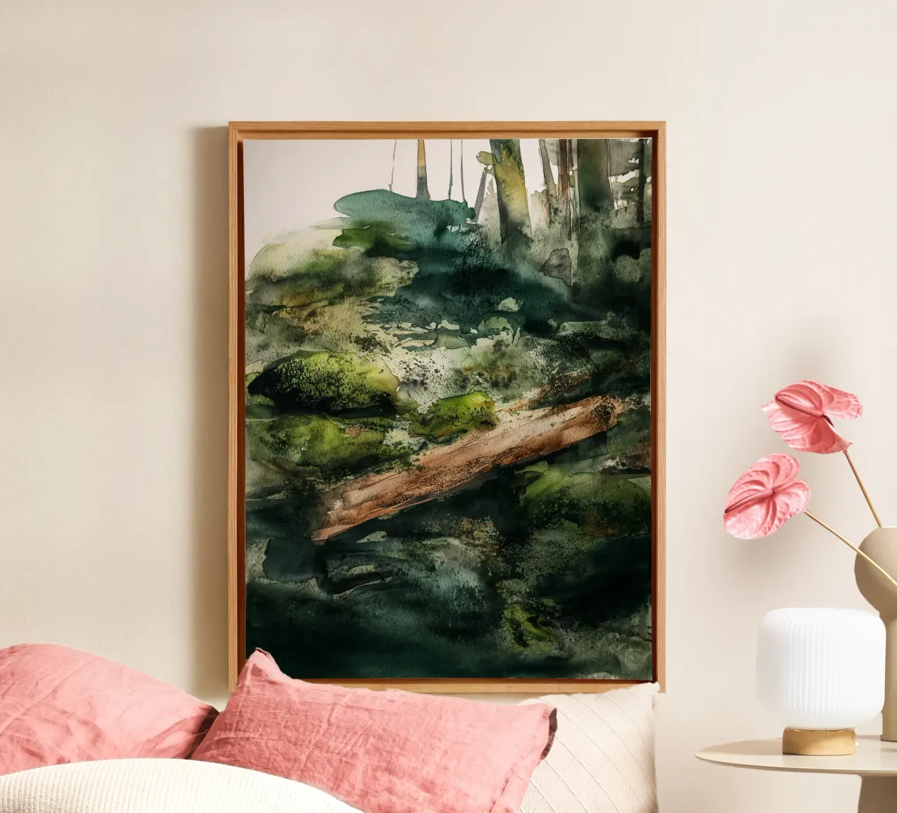 Moss & Shadowfall canvas by Louise Wilder Studio