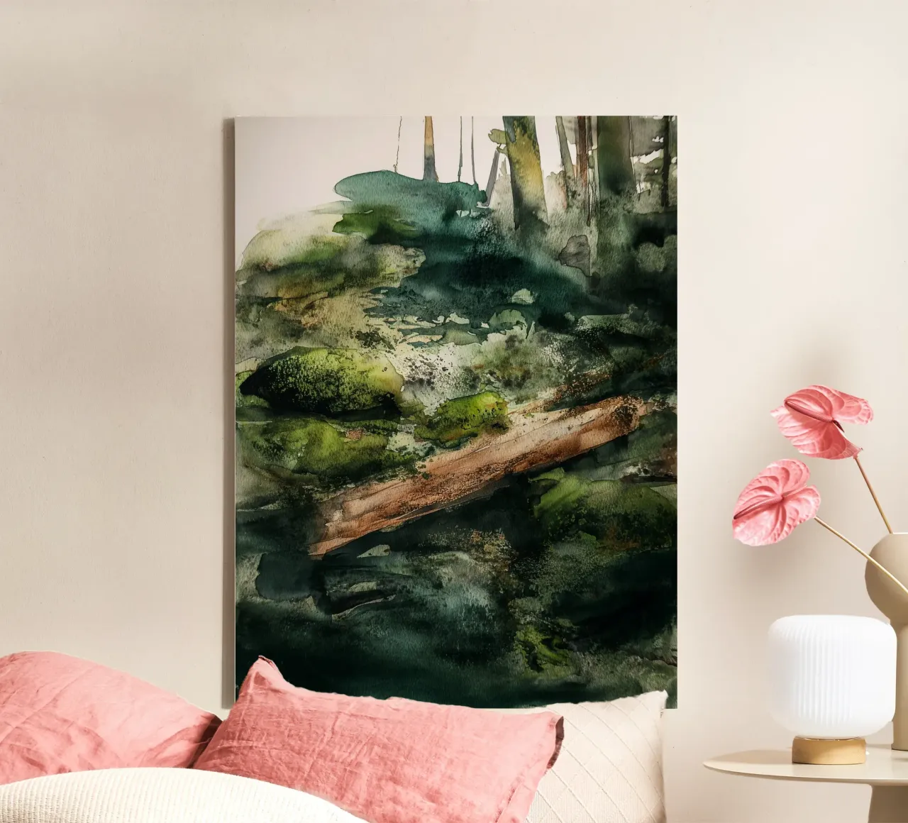 Moss & Shadowfall canvas by Louise Wilder Studio