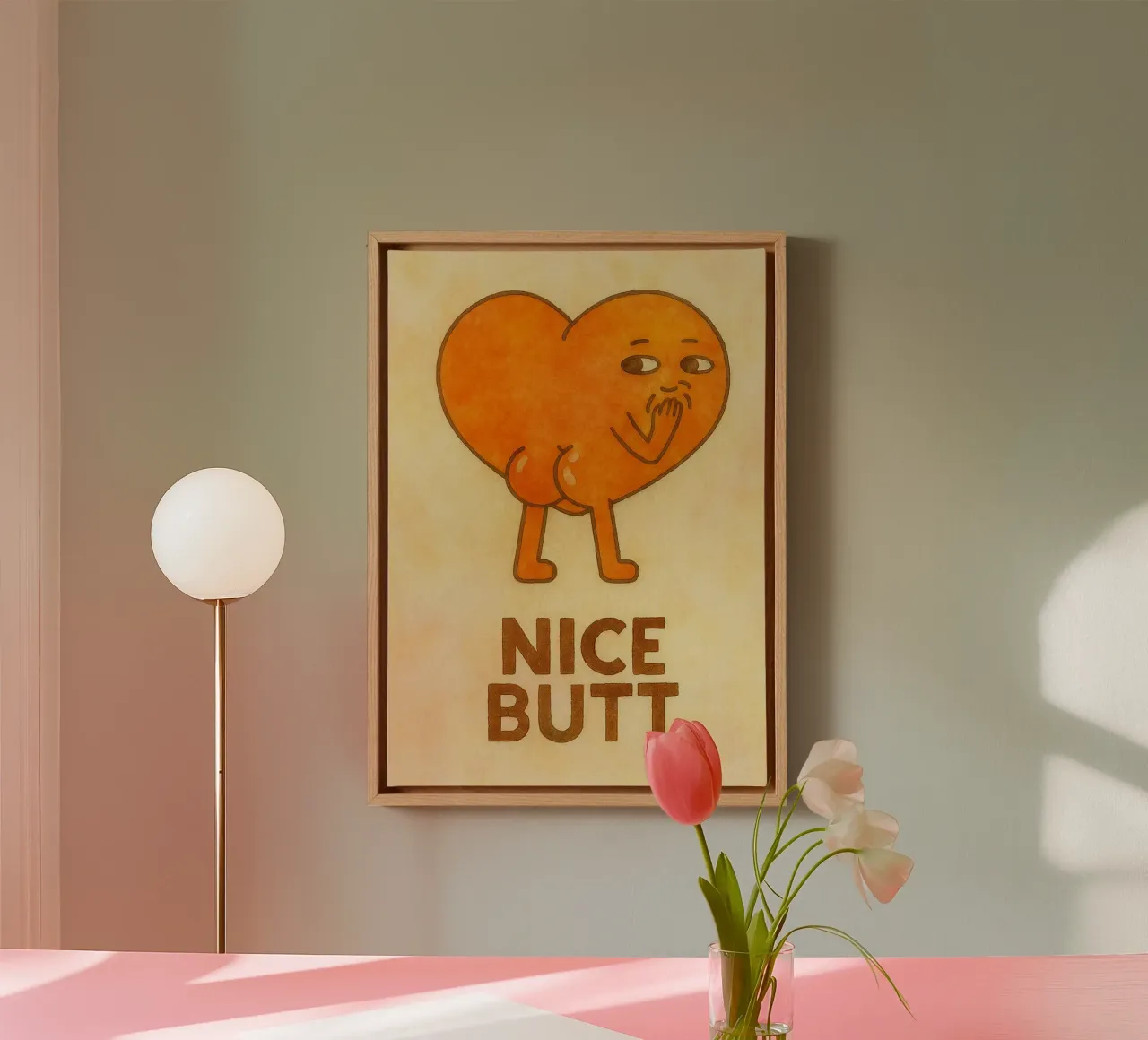 mooie kont tekening canvas met Baklijst van muhidines