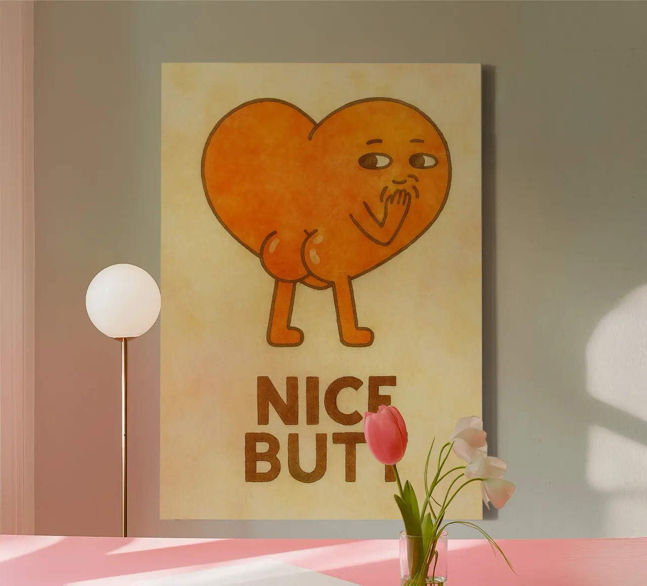 mooie kont tekening canvas met Baklijst van muhidines