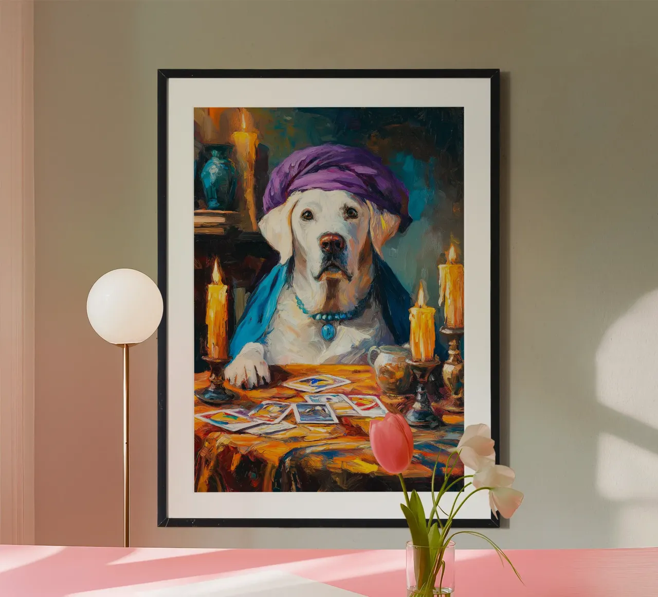 Cane Cartomante Pittura poster da Fleur de Lys