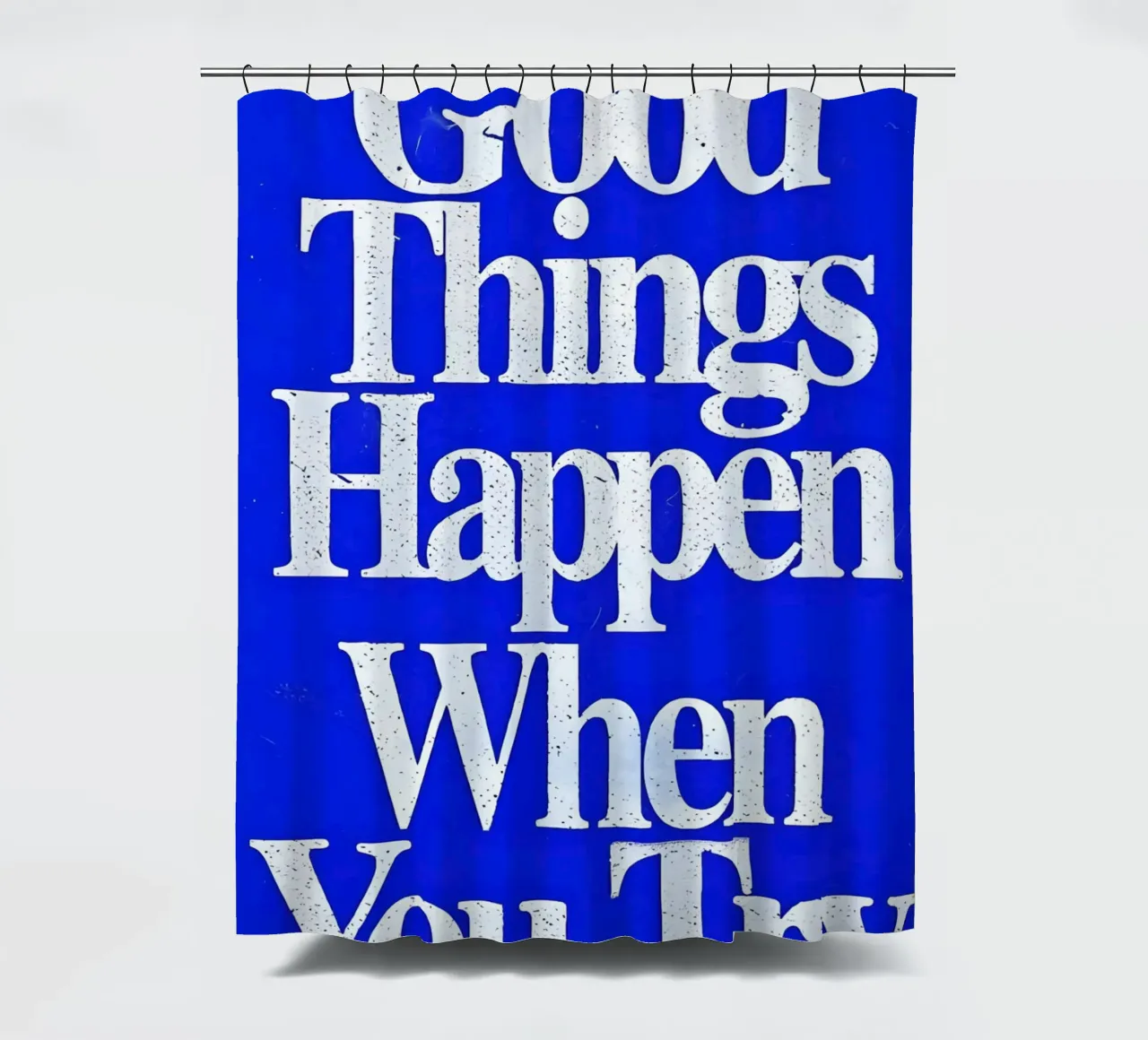 'Good Things Happen When You Try tenda da doccia da Type & Tape
